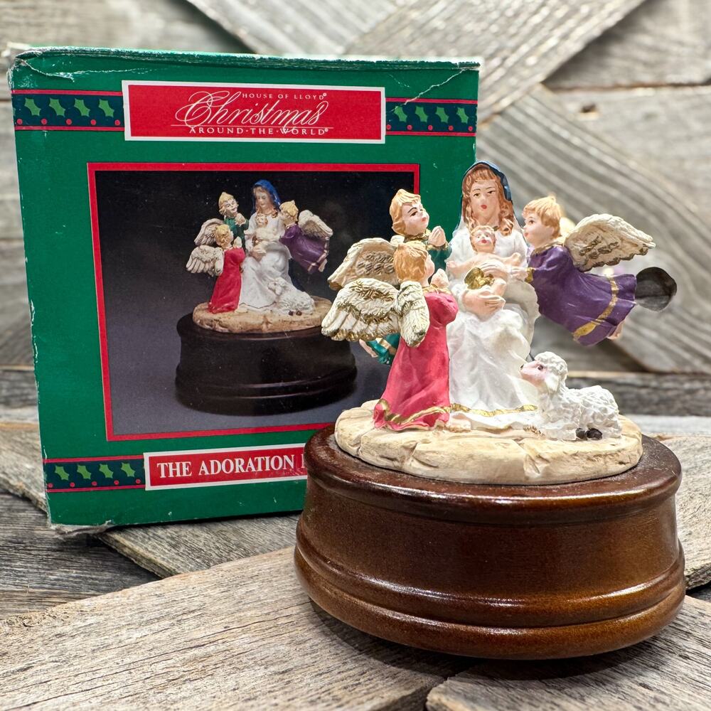 Vintage House of Lloyd “The Adoration Musical” Nativity Scene Musical Figurine